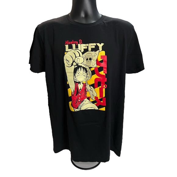 Monkey D. Luffy One Piece Anime Graphic T-Shirt – Black (Size L) - Picture 1 of 9